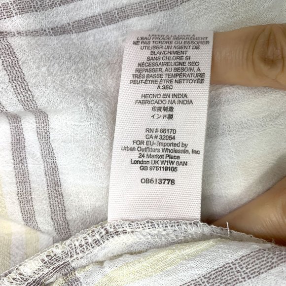 FREE PEOPLE Cutie Ivory Plaid Batwing Button Front Shirt Sz S - Picture 10 of 10